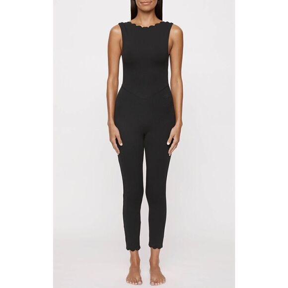 MARYSIA Maria Long Leg Midnight black navy scallop hem jumpsuit XS $419 - Picture 1 of 11